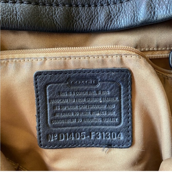 Coach Genuine Leather Shoulder Bag Purse two toned Black/Brown FAIR condition - Picture 6 of 12